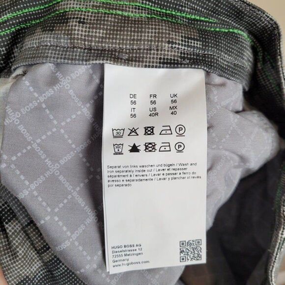 Hugo Boss Size 40 Leeman Slim Fit Digi Camo Performance Stretch Pants Black Gray - Picture 9 of 12